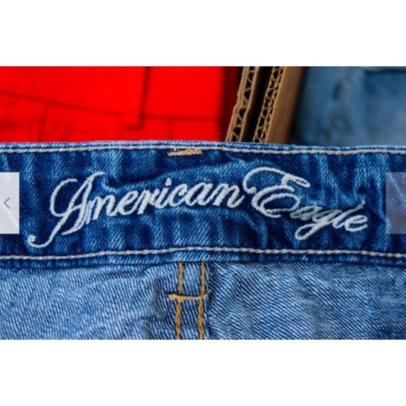 Vintage American Eagle Y2K 100% Cotton Pink Stitching Cuffed Mini Shorts Sz 0 - Picture 4 of 4